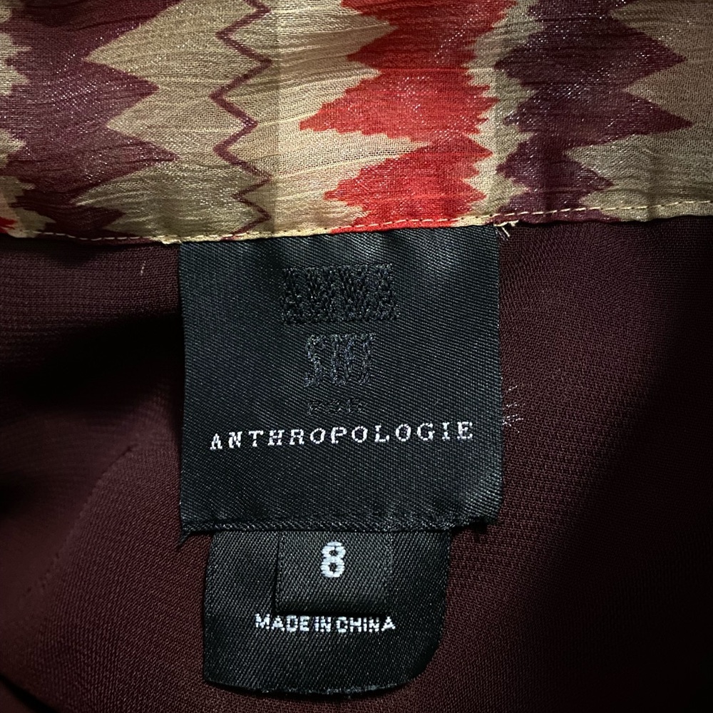 NWT ANNA SUI Anthropologie rare Terrawatt tiered red multi skirt 8 new with tags - Picture 5 of 8